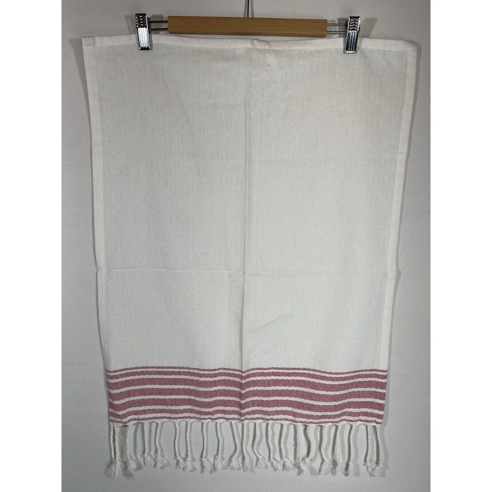 Simba Global Tea Towel Cotton Red‎ White Kitchen Cottagecore Farmhouse